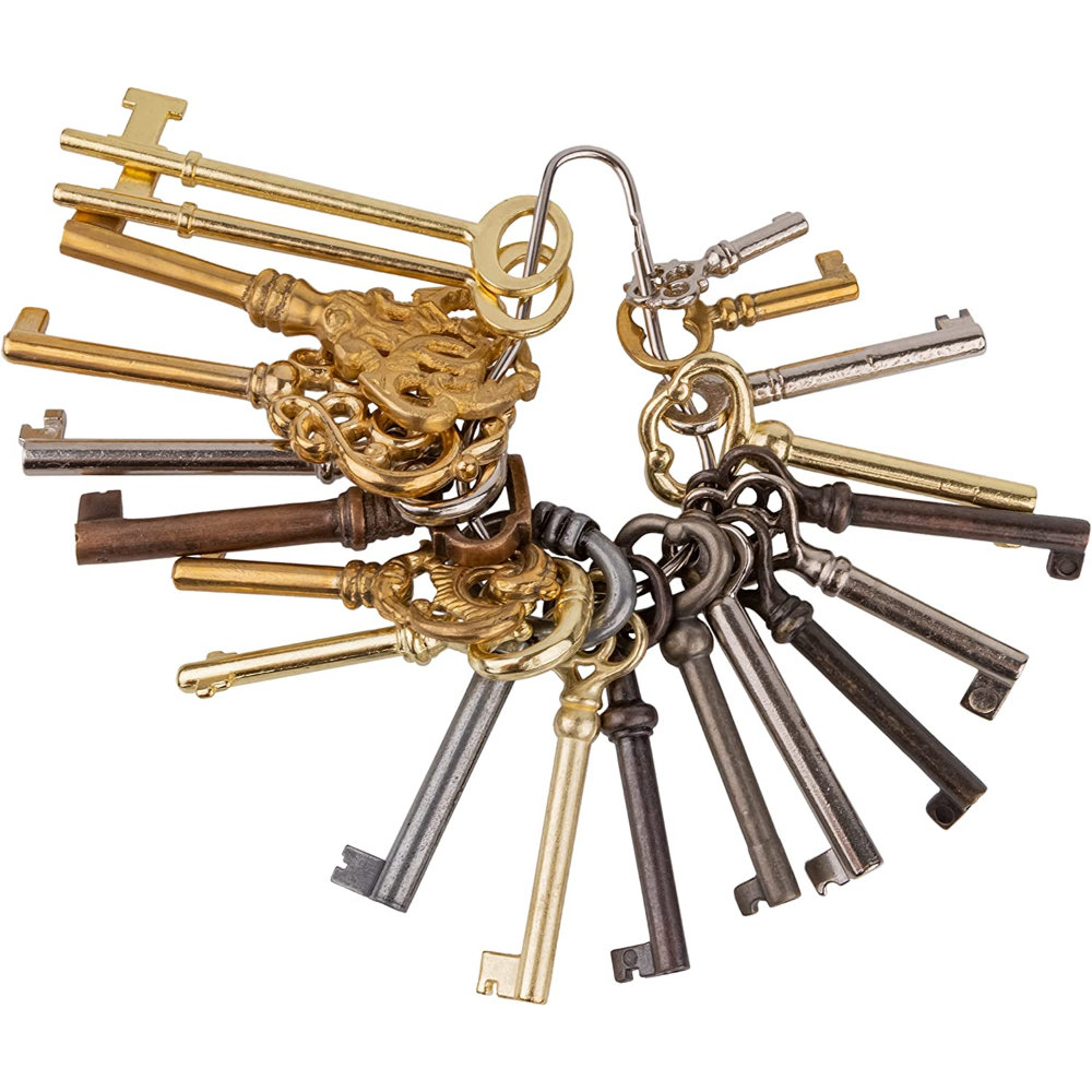 20 shops Real Antique Keys Collection Vintage Original Metal Skeleton Keys Authentic O